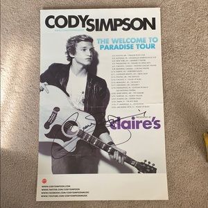 Signed Cody Simpson poster
